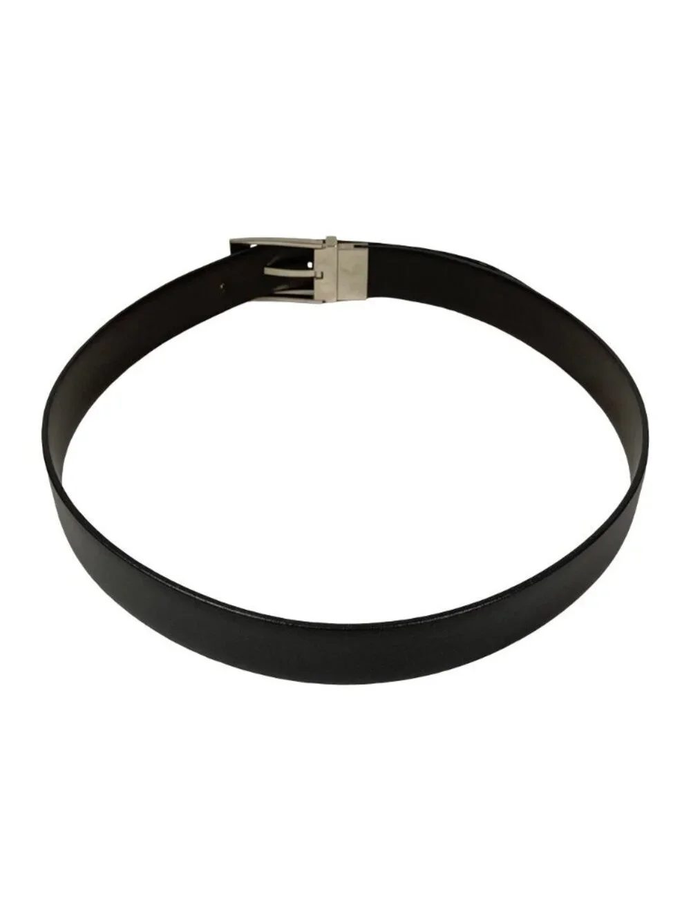 Loewe Reversible Leather Belt Black Brown Silver